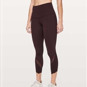 Lululemon Wunder Under Crop II Roll Down Scallop Full-On Luxtreme 24" Plum 4